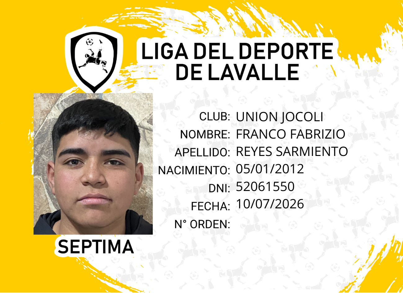 Foto carnet REYES SARMIENTO, FRANCO FABRIZIO