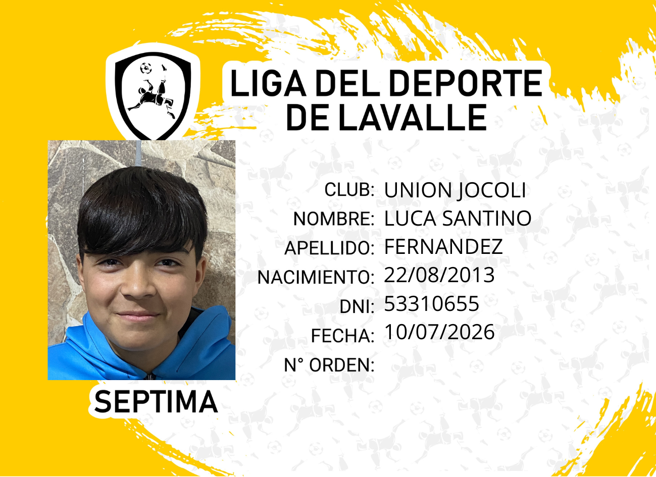 Foto carnet FERNANDEZ, LUCA SANTINO