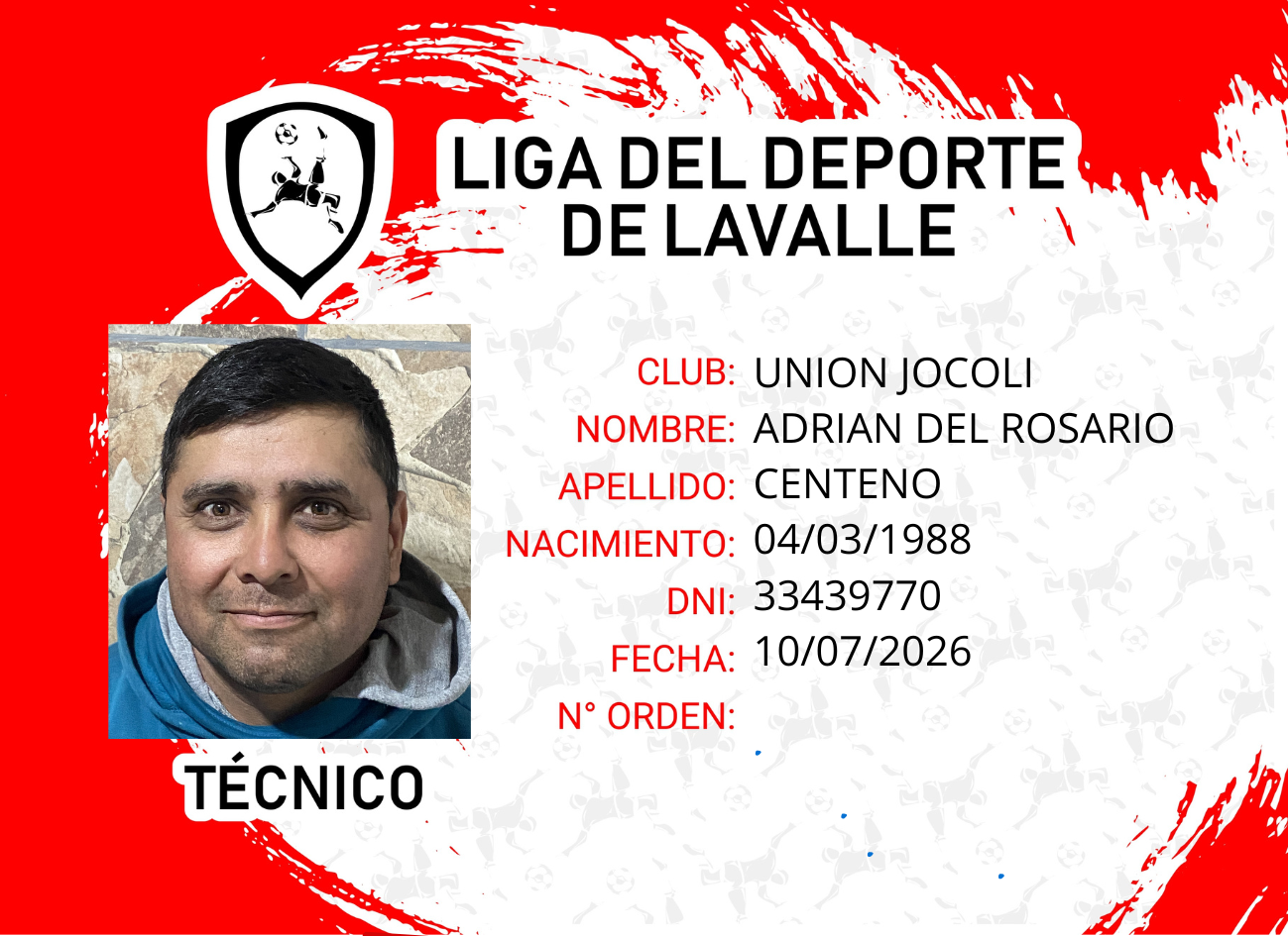 Foto carnet CENTENO, ADRIAN DEL ROSARIO