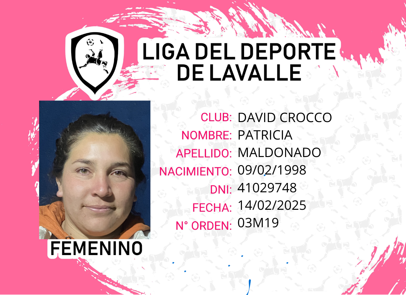Foto carnet MALDONADO PATRICIA