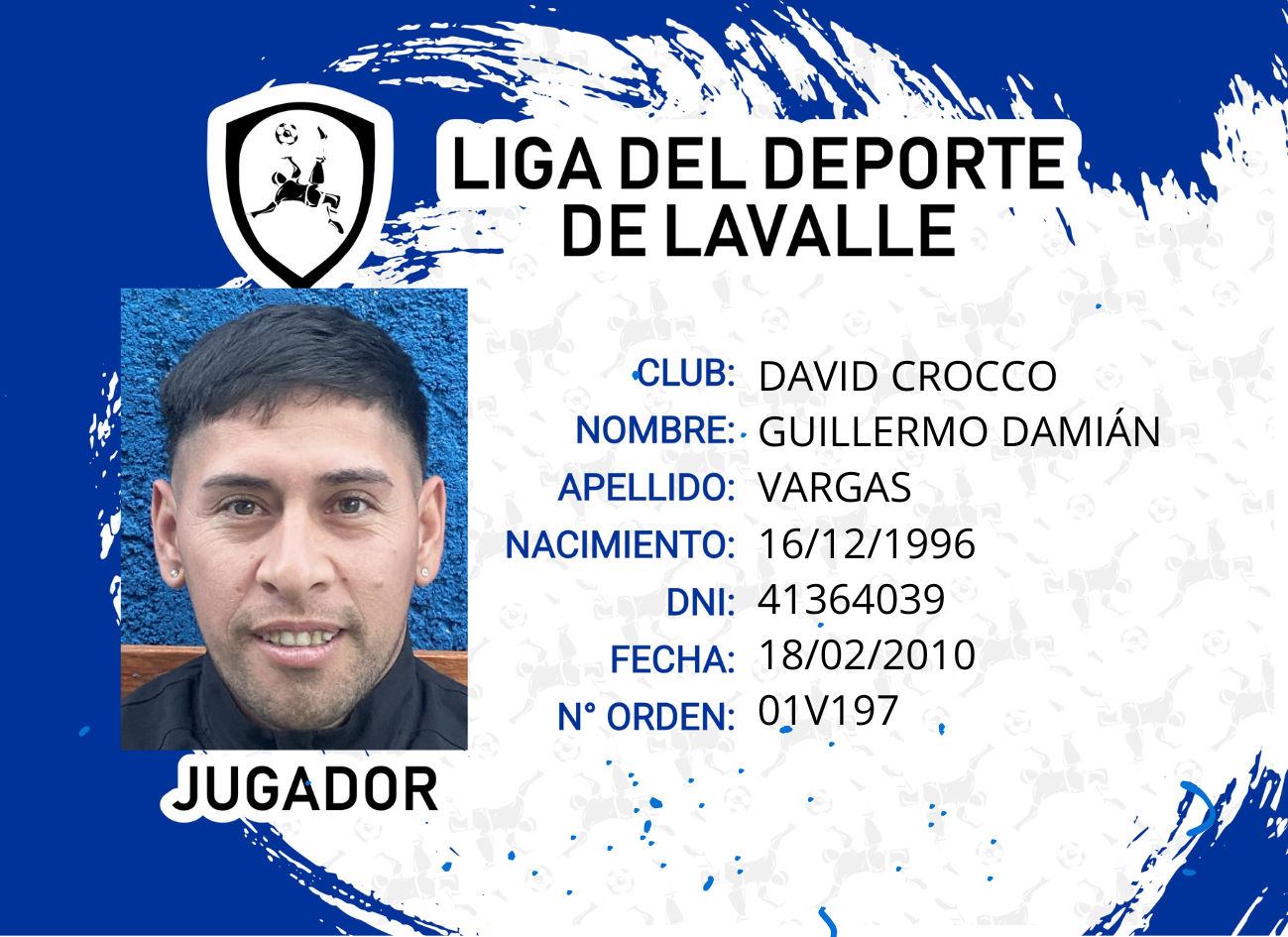 Foto carnet VARGAS GUILLERMO DAMIAN