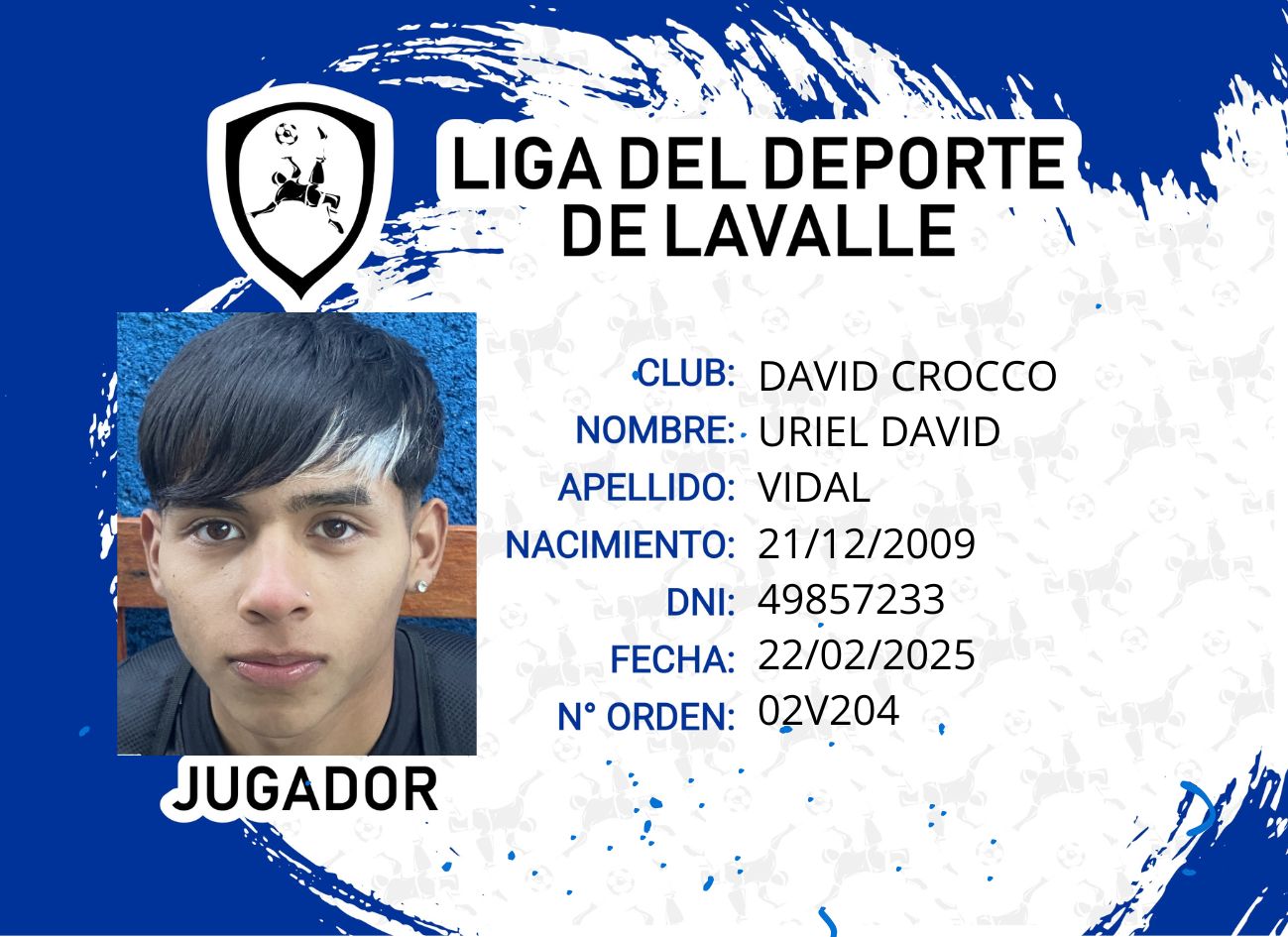 Foto carnet VIDAL URIEL DAVID