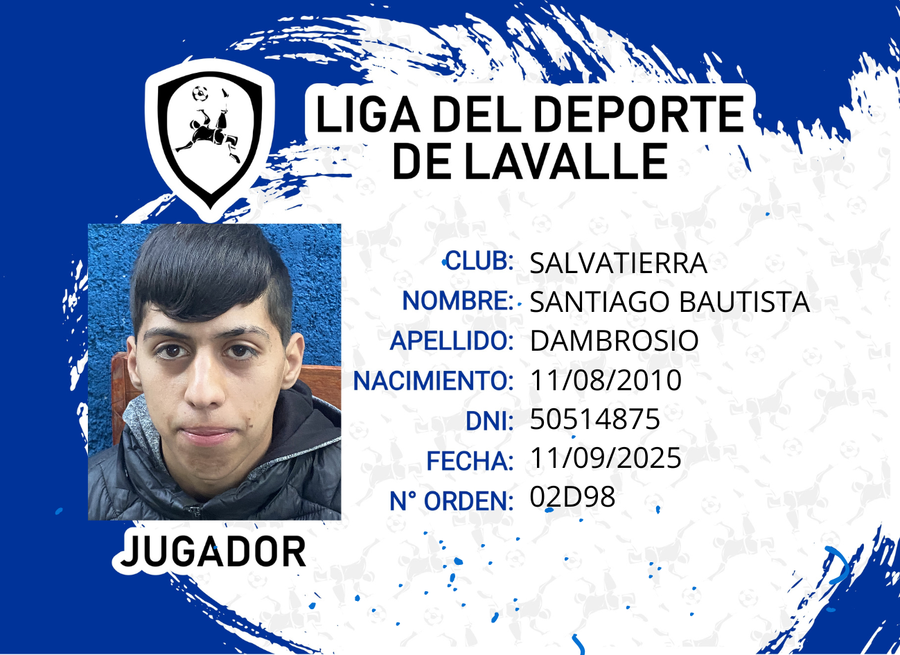 Foto carnet DAMBROSIO SANTIAGO BAUTISTA
