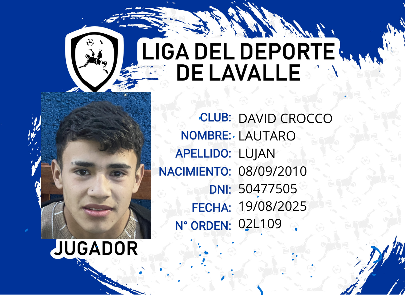 Foto carnet LUJAN LAUTARO 