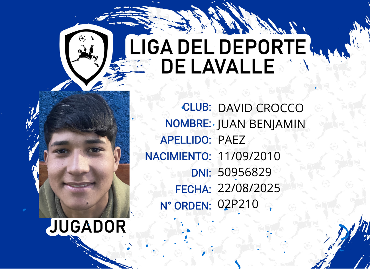 Foto carnet PAEZ JUAN BENJAMIN 