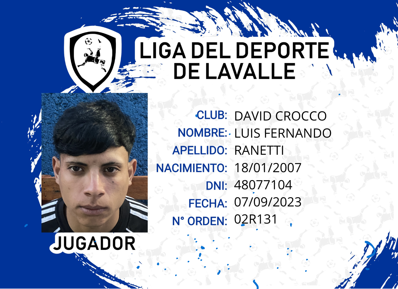 Foto carnet RANETTI LUIS FERNANDO