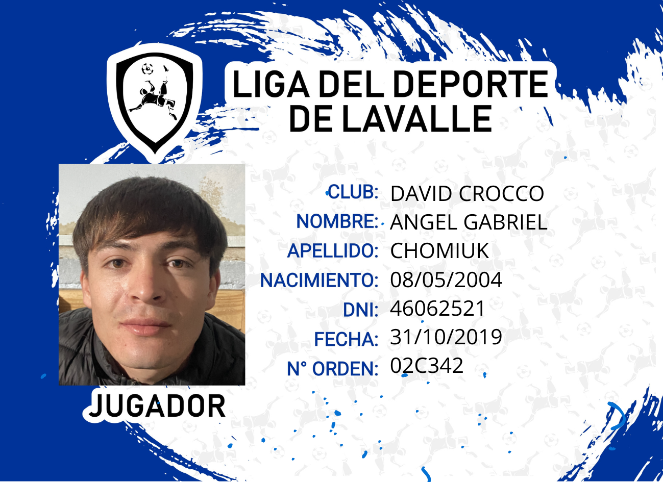Foto carnet CHOMIUK ANGEL GABRIEL