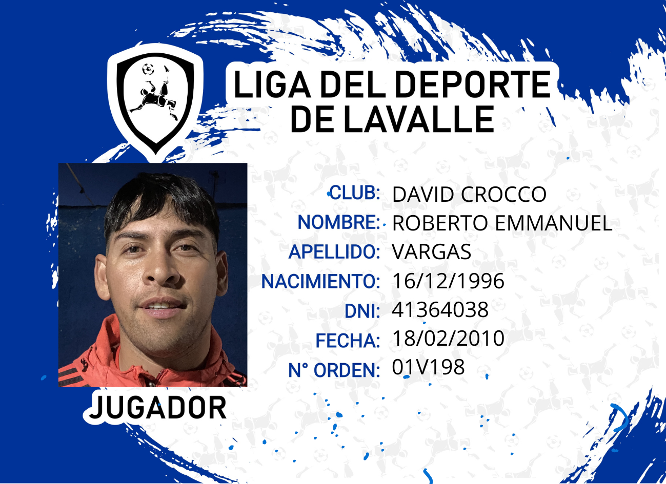 Foto carnet VARGAS ROBERTO EMMANUEL