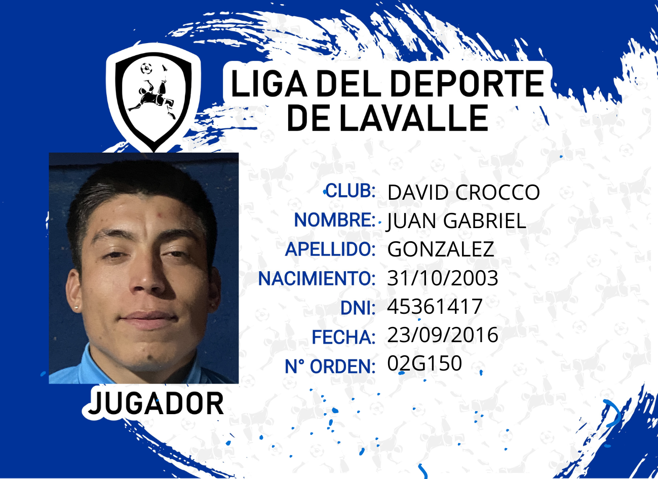 Foto carnet GONZALEZ JUAN GABRIEL
