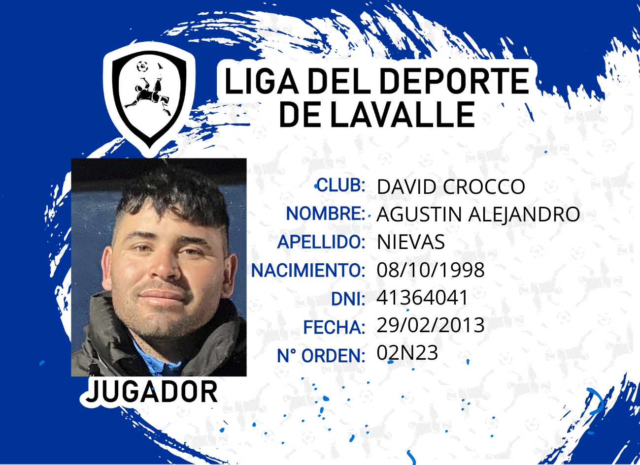 Foto carnet NIEVAS AGUSTIN ALEJANDRO