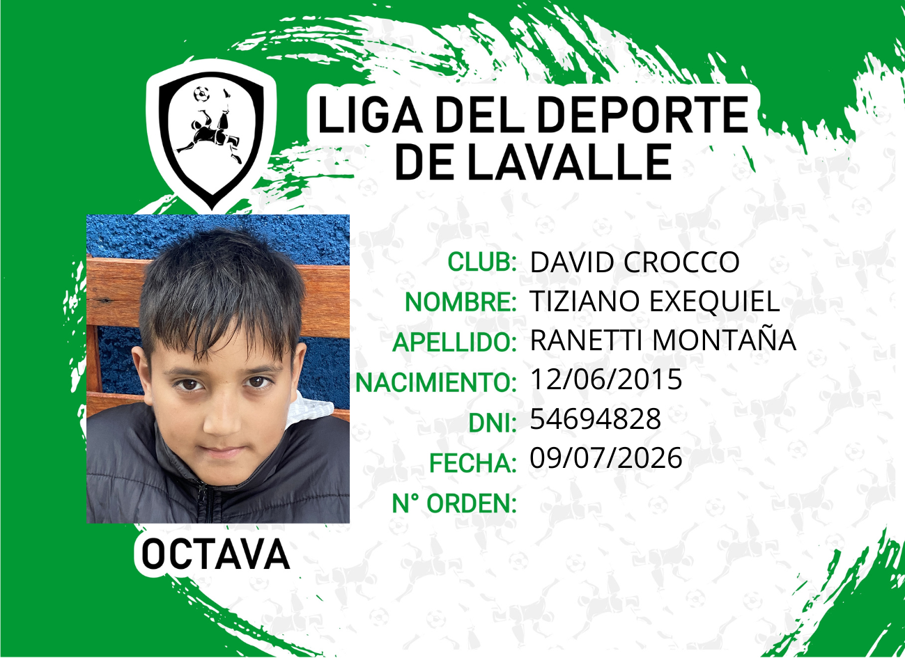 Foto carnet RANETTI MONTAÑA EXEQUIEL TIZIANO