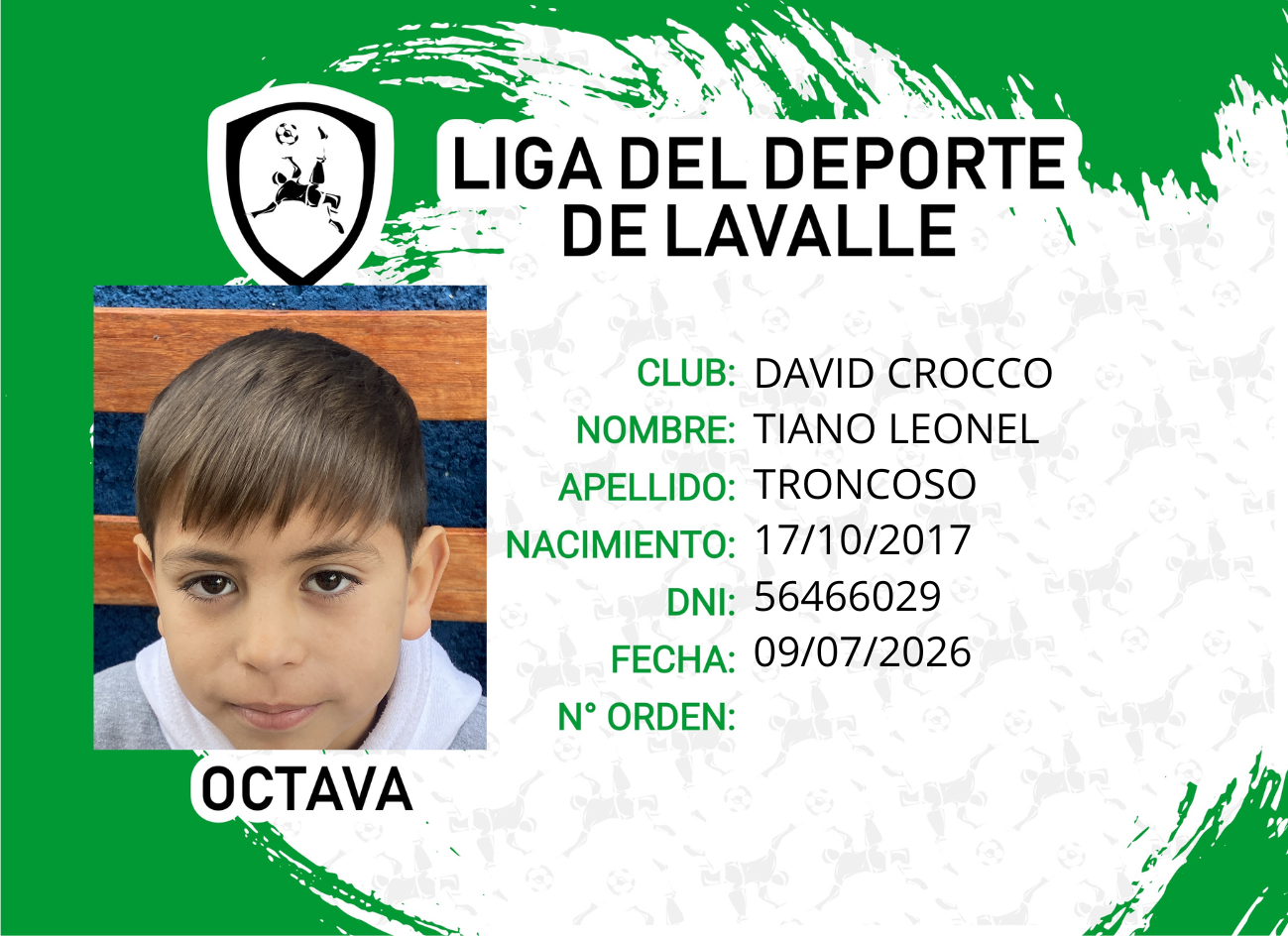 Foto carnet TRONCOSO TIANO LEONEL