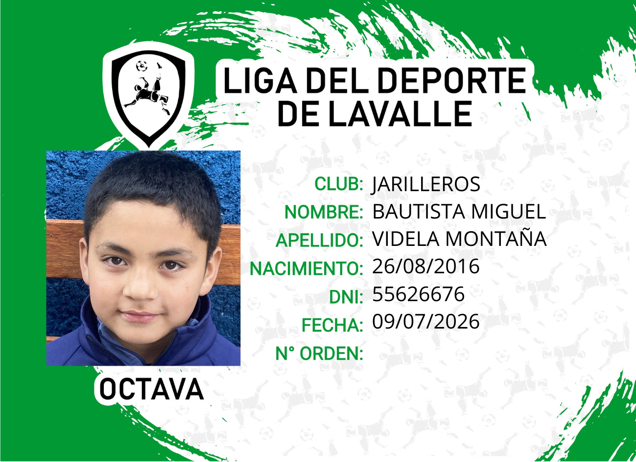 Foto carnet VIDELA MONTAÑA BAUTISTA MIGUEL 