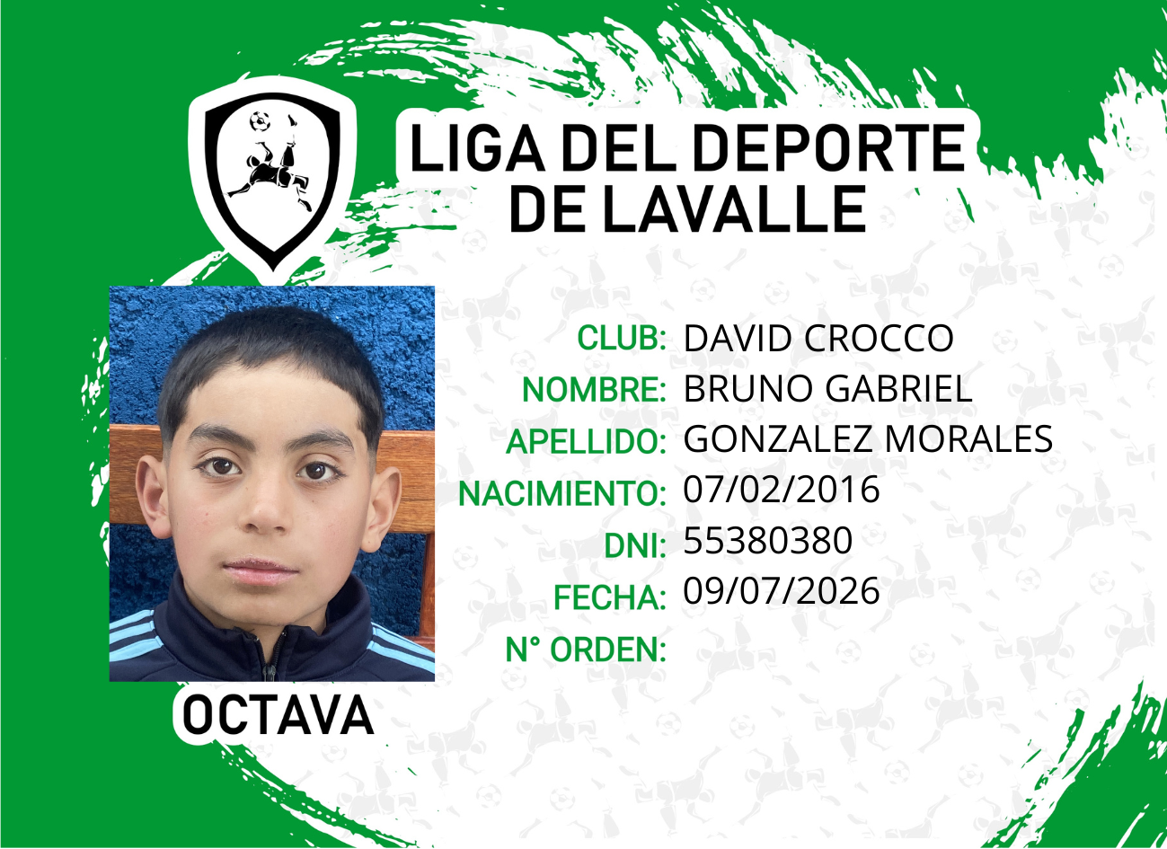 Foto carnet GONZALEZ MORALES BRUNO GABRIEL