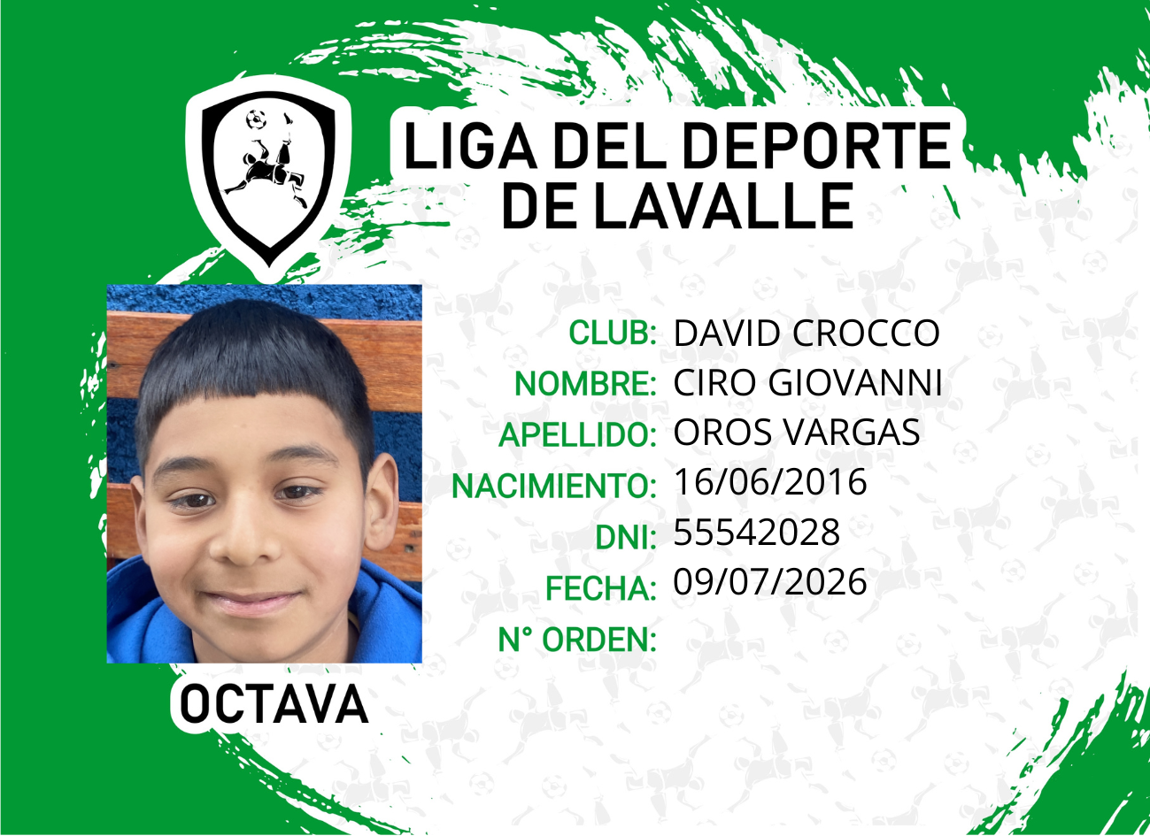 Foto carnet OROS VARGAS CIRO GIOVANNI