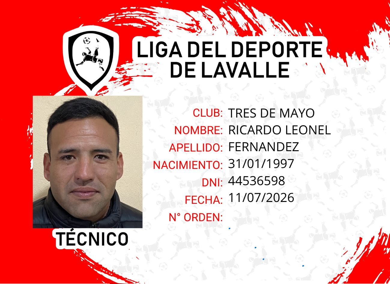 Foto carnet FERNANDEZ, RICARDO LEONEL