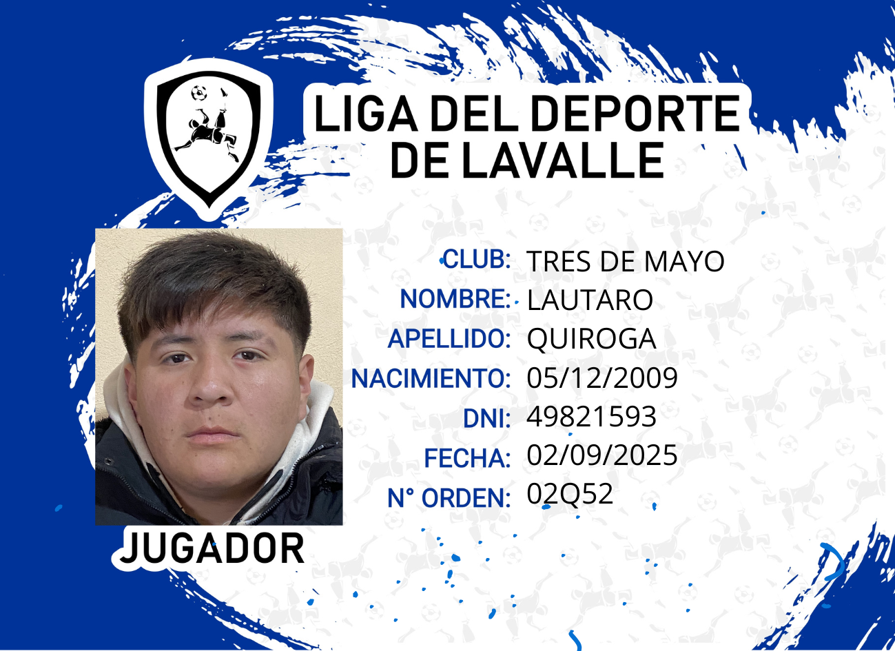Foto carnet QUIROGA, LAUTARO