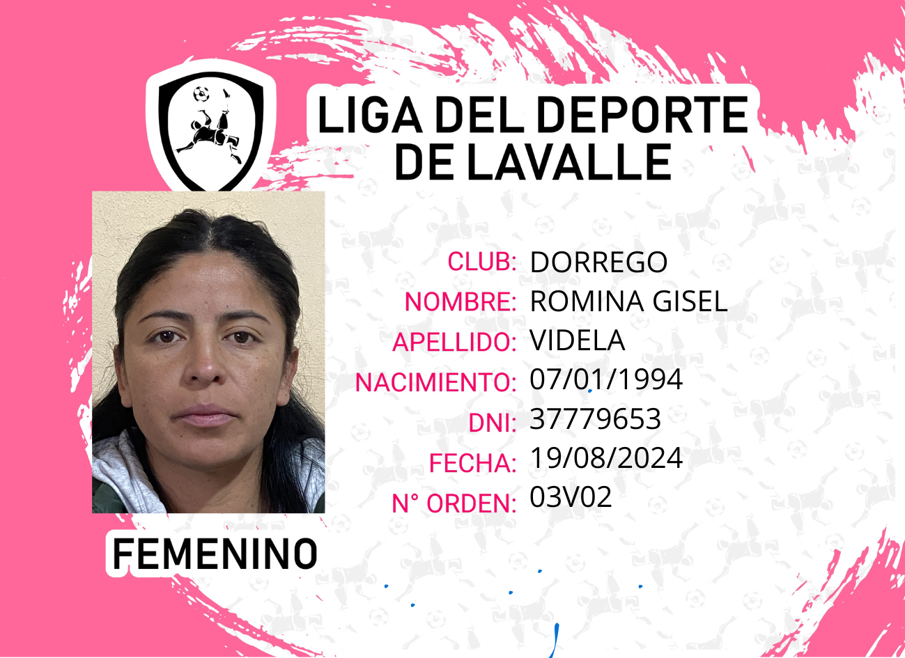 Foto carnet VIDELA, ROMINA GISEL