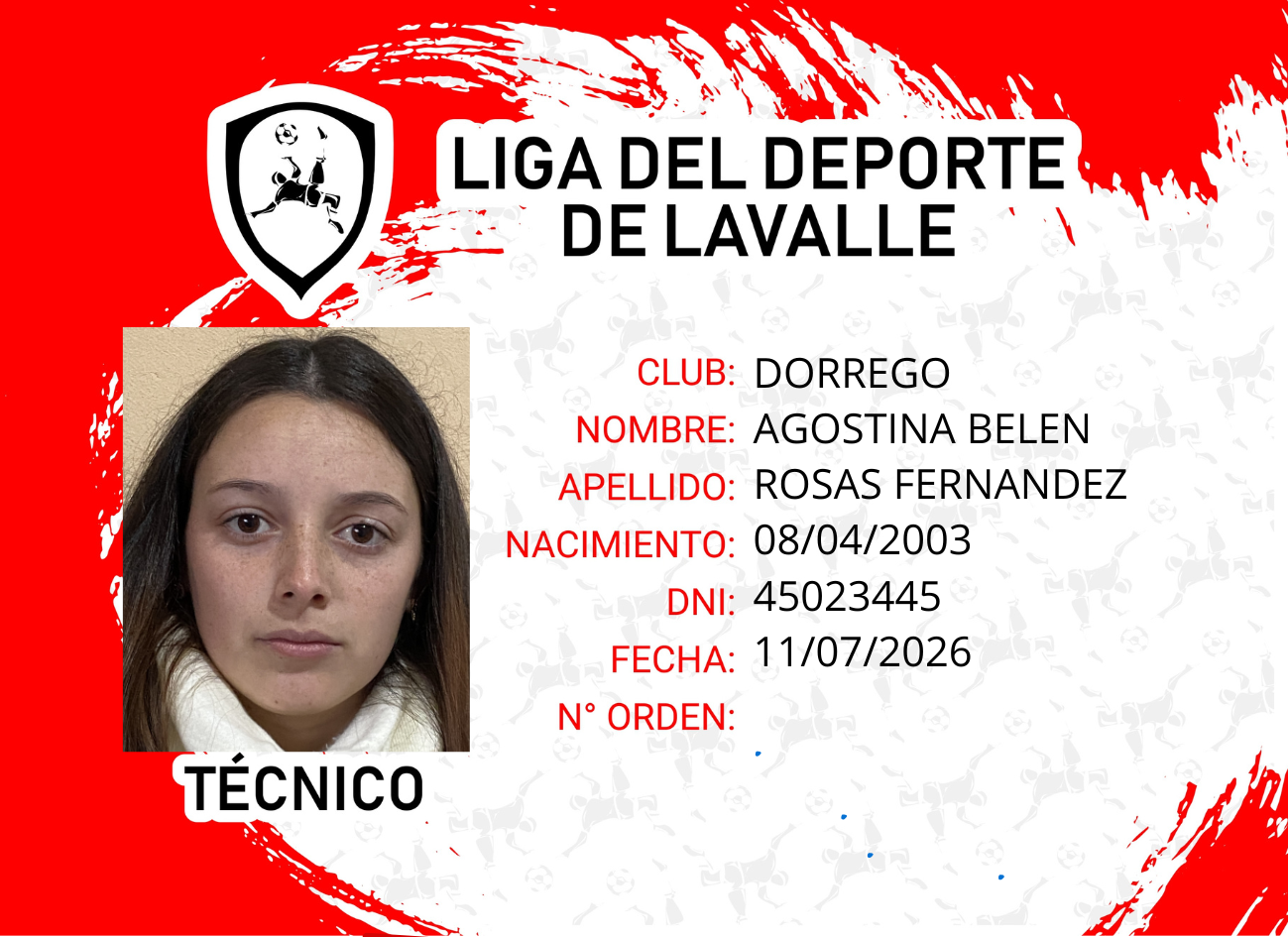 Foto carnet ROSAS FERNANDEZ, AGOSTINA BELEN