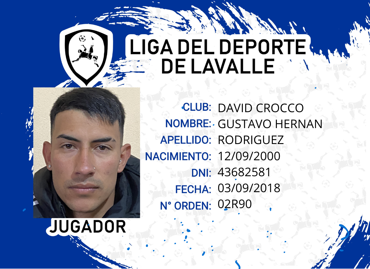 Foto carnet RODRIGUEZ, GUSTAVO HERNAN