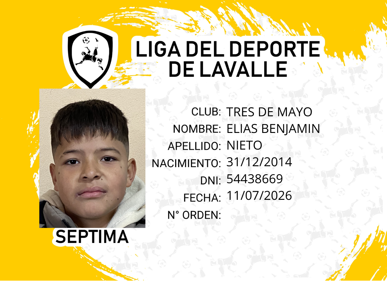 Foto carnet NIETO, ELIAS BENJAMIN