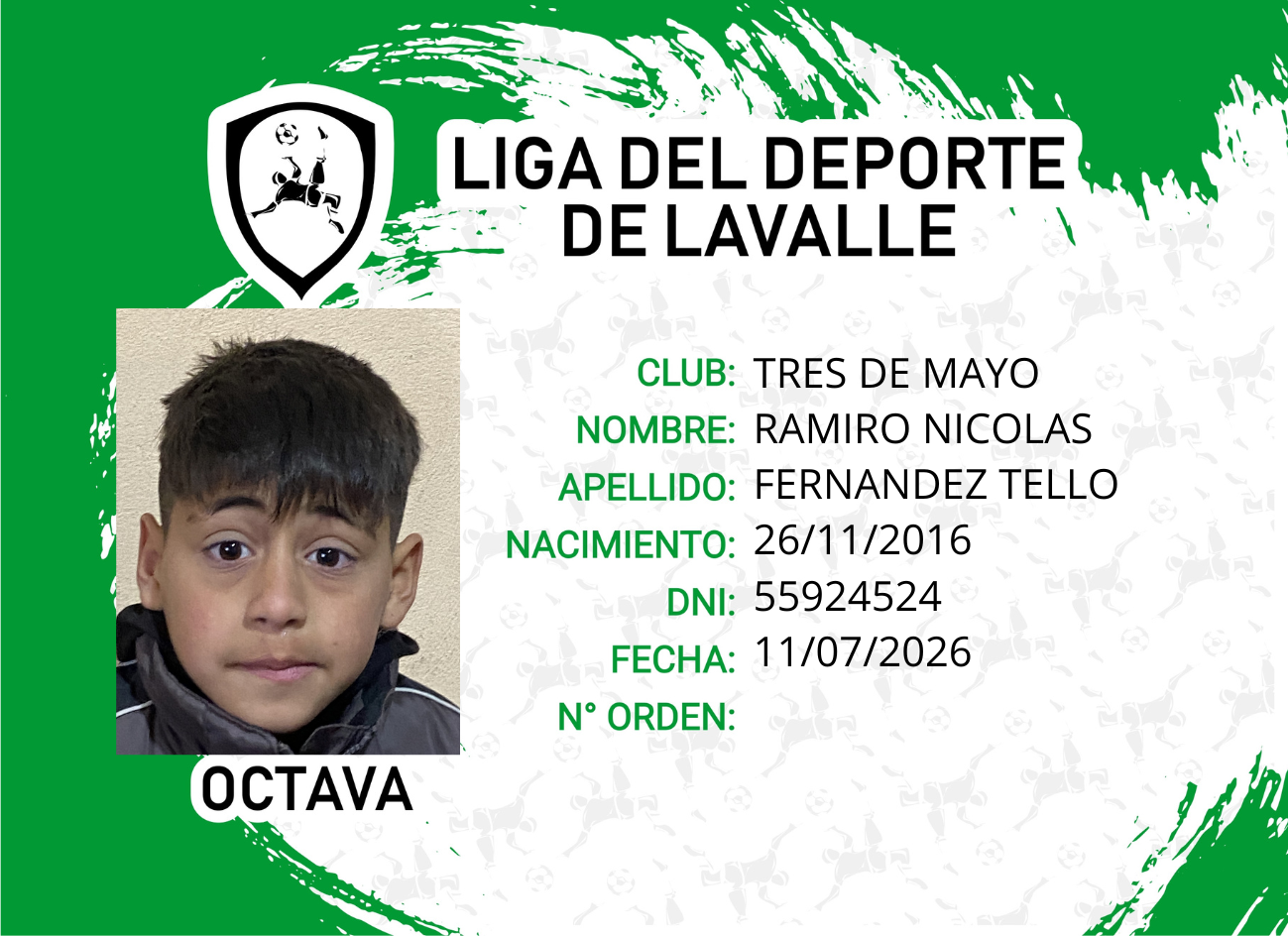 Foto carnet FERNANDEZ TELLO, RAMIRO NICOLAS