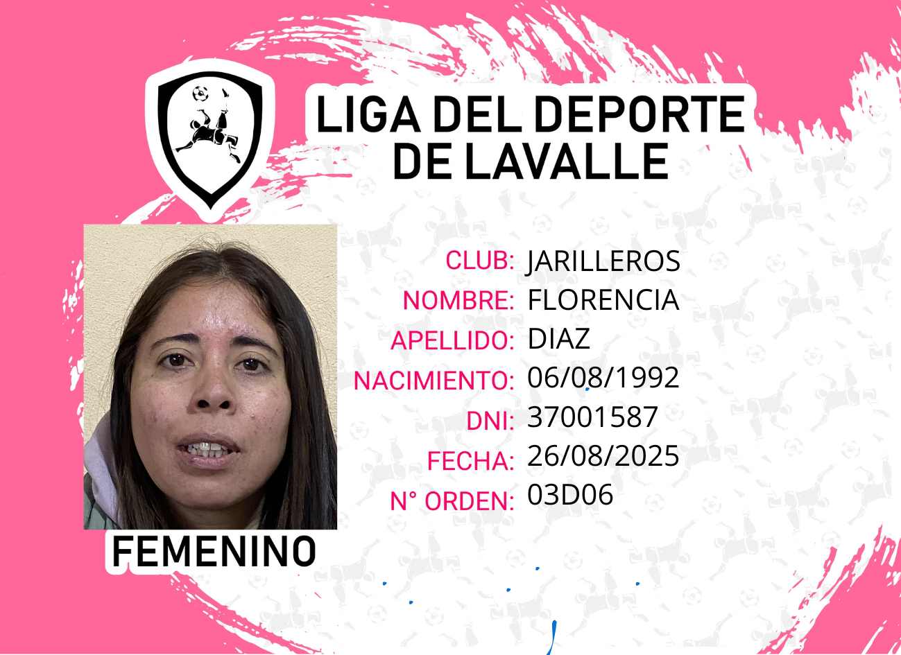 Foto carnet DIAZ, FLORENCIA