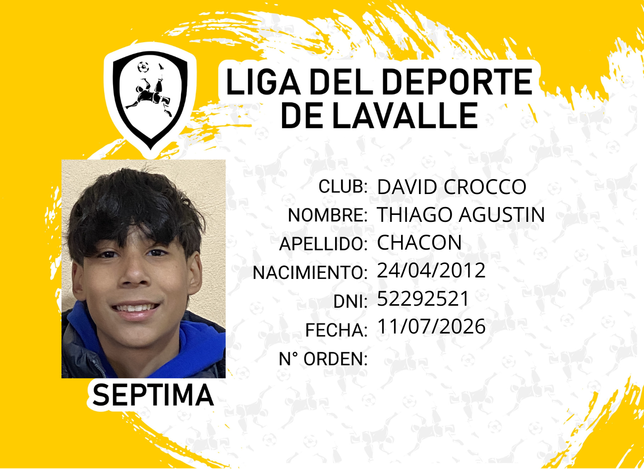 Foto carnet CHACON, THIAGO AGUSTIN