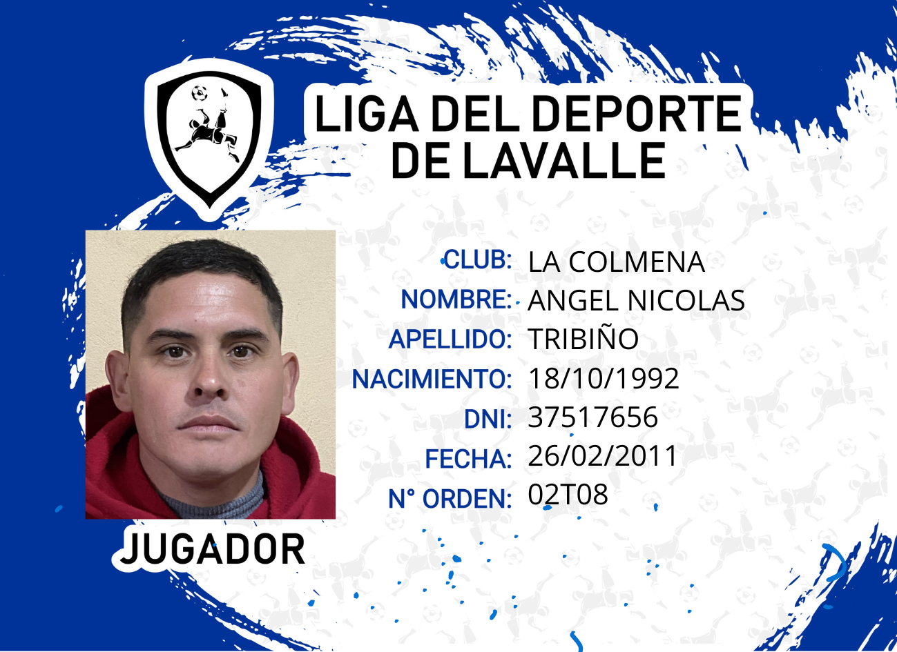 Foto carnet TRIBIÑO, ANGEL NICOLAS