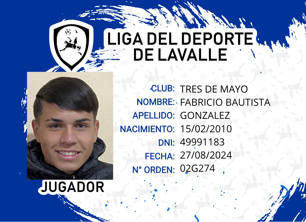 Foto carnet GONZALEZ, FABRICIO BAUTISTA