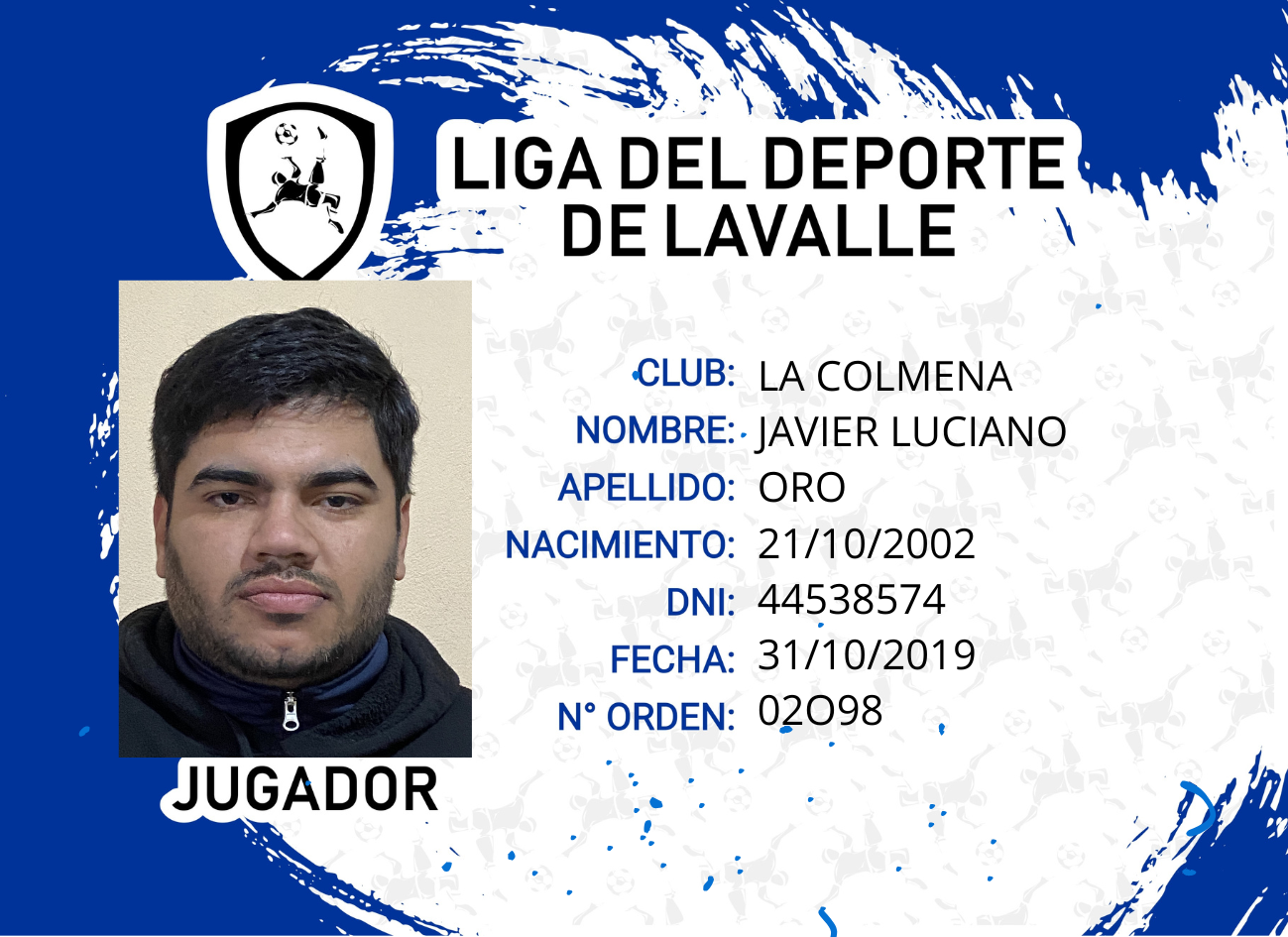 Foto carnet ORO, JAVIER LUCIANO