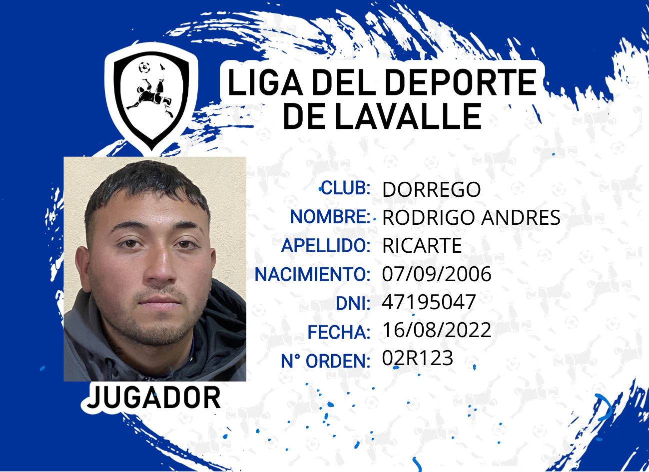 Foto carnet RICARTE, RODRIGO ANDRES