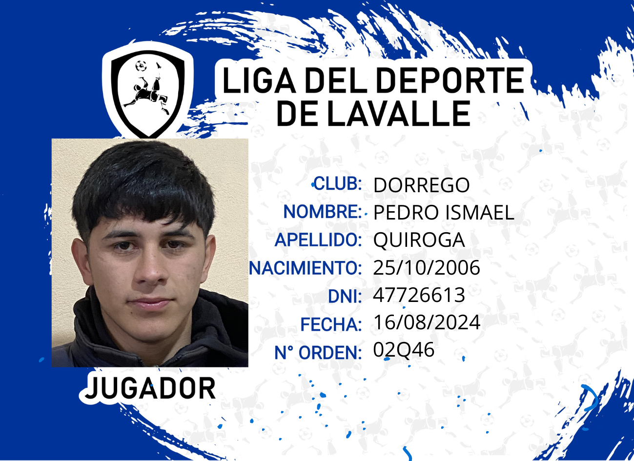 Foto carnet QUIROGA, PEDRO ISMAEL