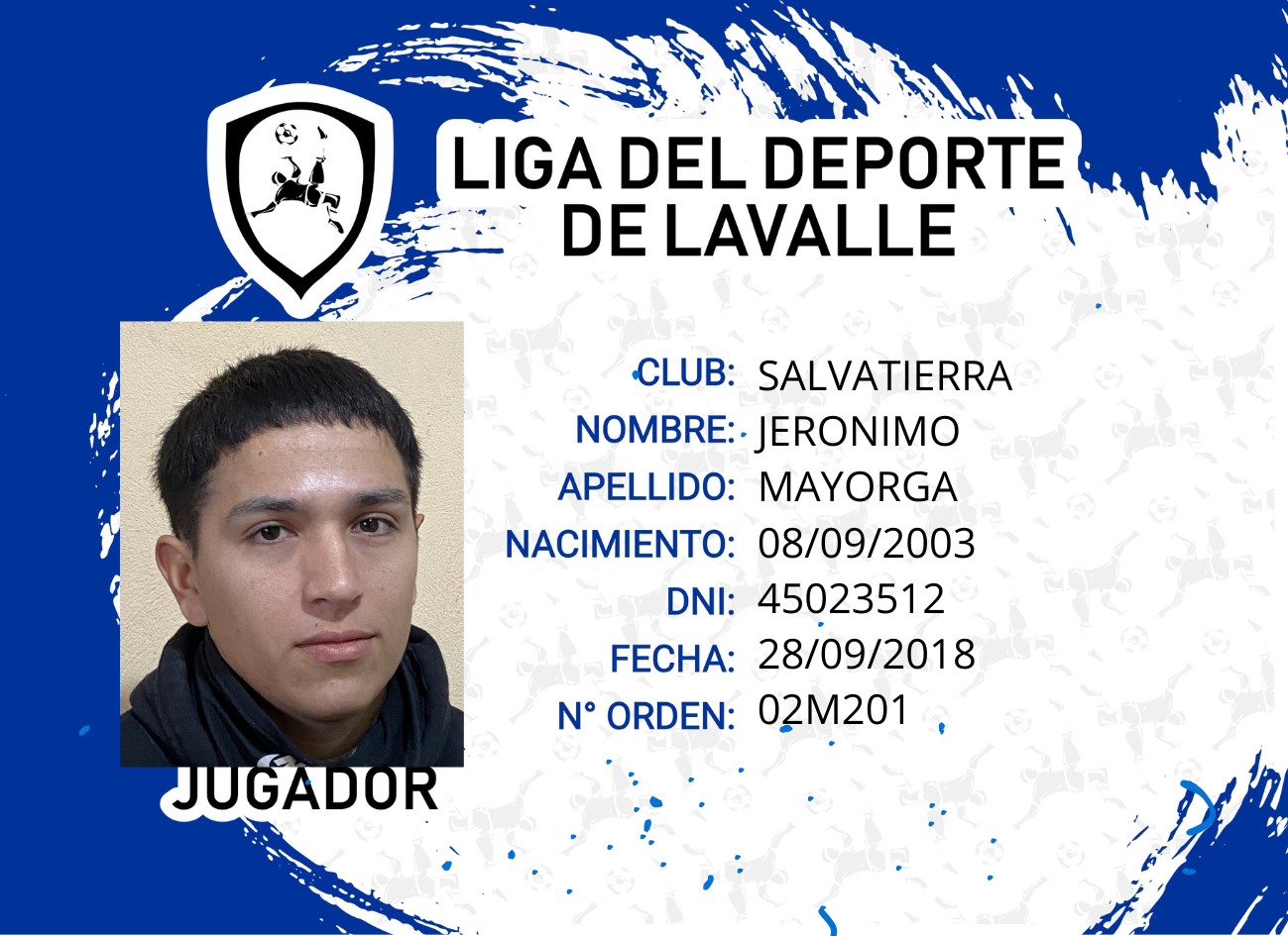 Foto carnet MAYORGA, JERONIMO
