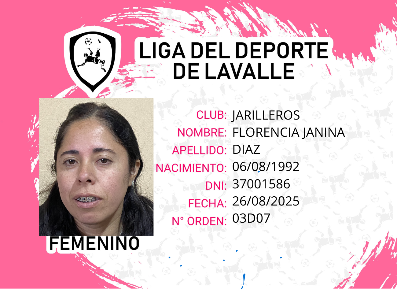 Foto carnet DIAZ, FLORENCIA JANINA