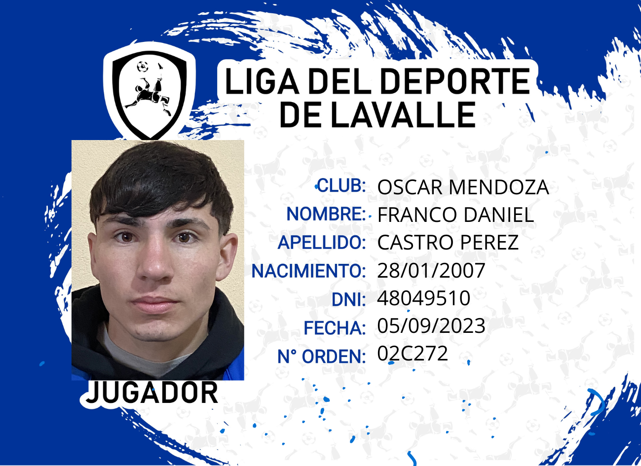 Foto carnet CASTRO PEREZ, FRANCO DANIEL