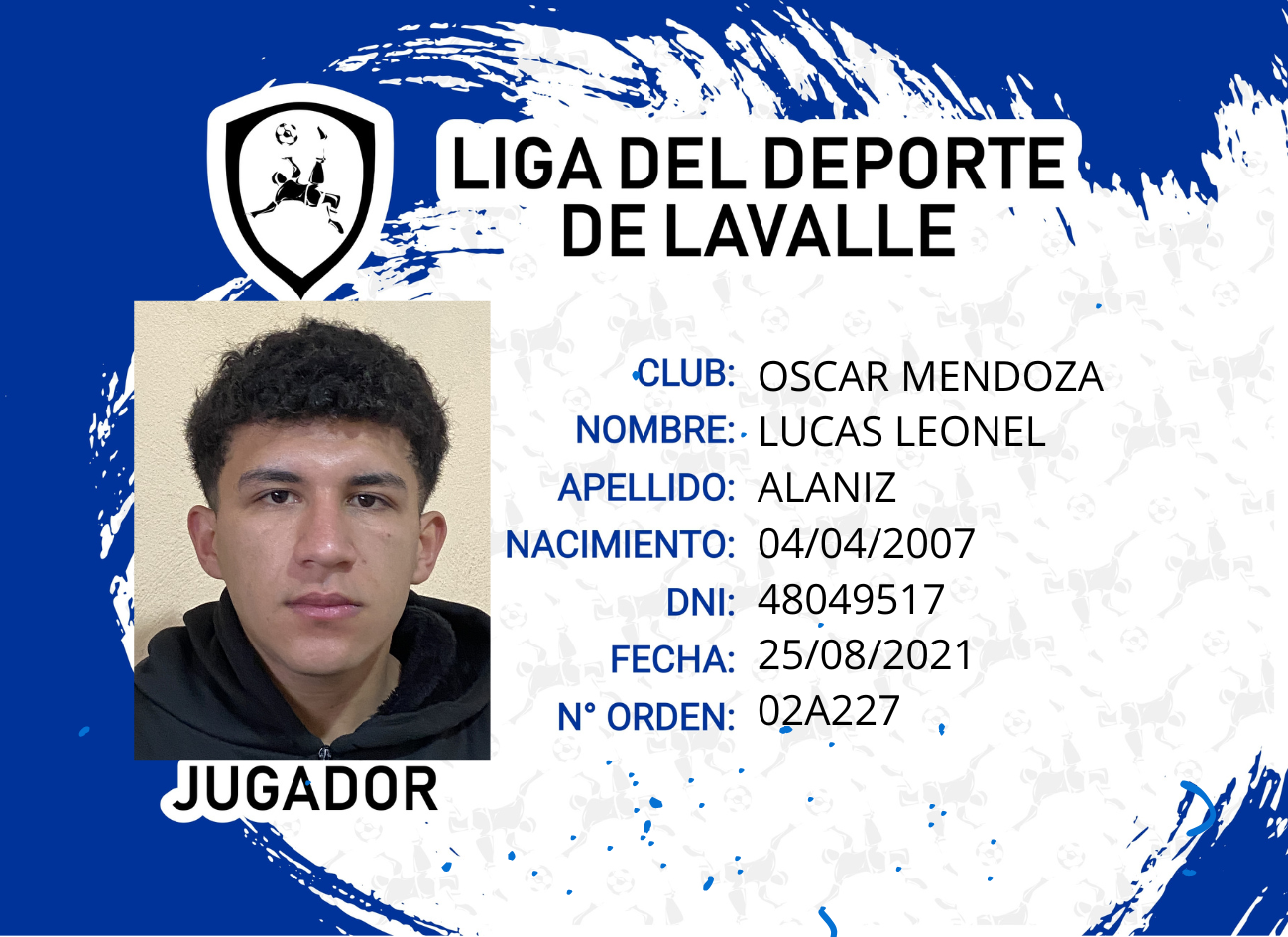 Foto carnet ALANIZ, LUCAS LEONEL