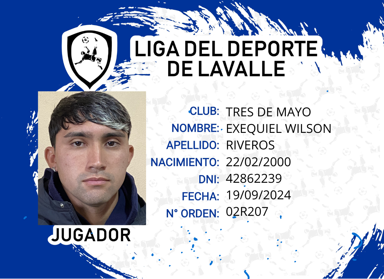 Foto carnet RIVEROS, EXEQUIEL WILSON
