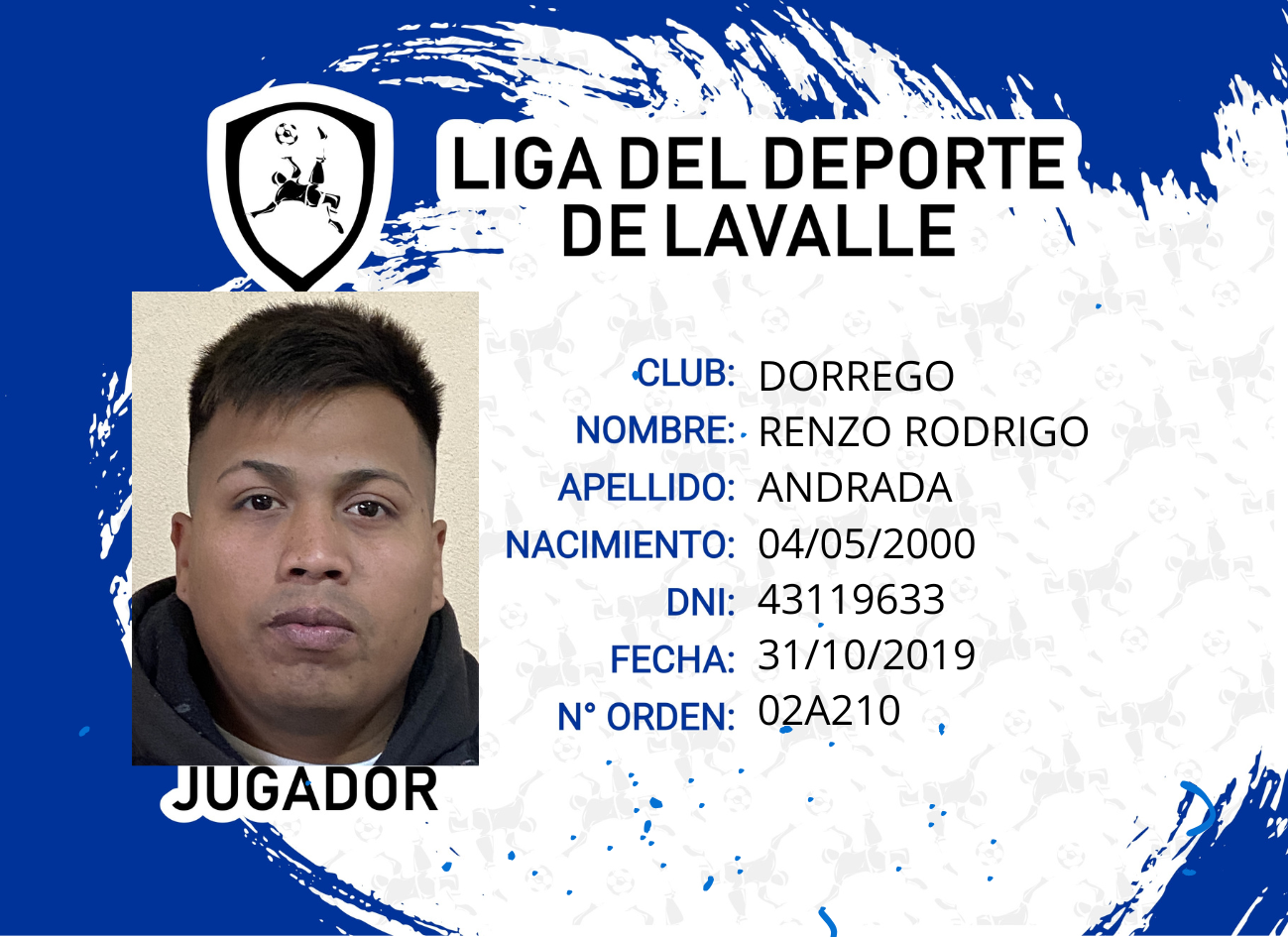 Foto carnet ANDRADA, RENZO RODRIGO