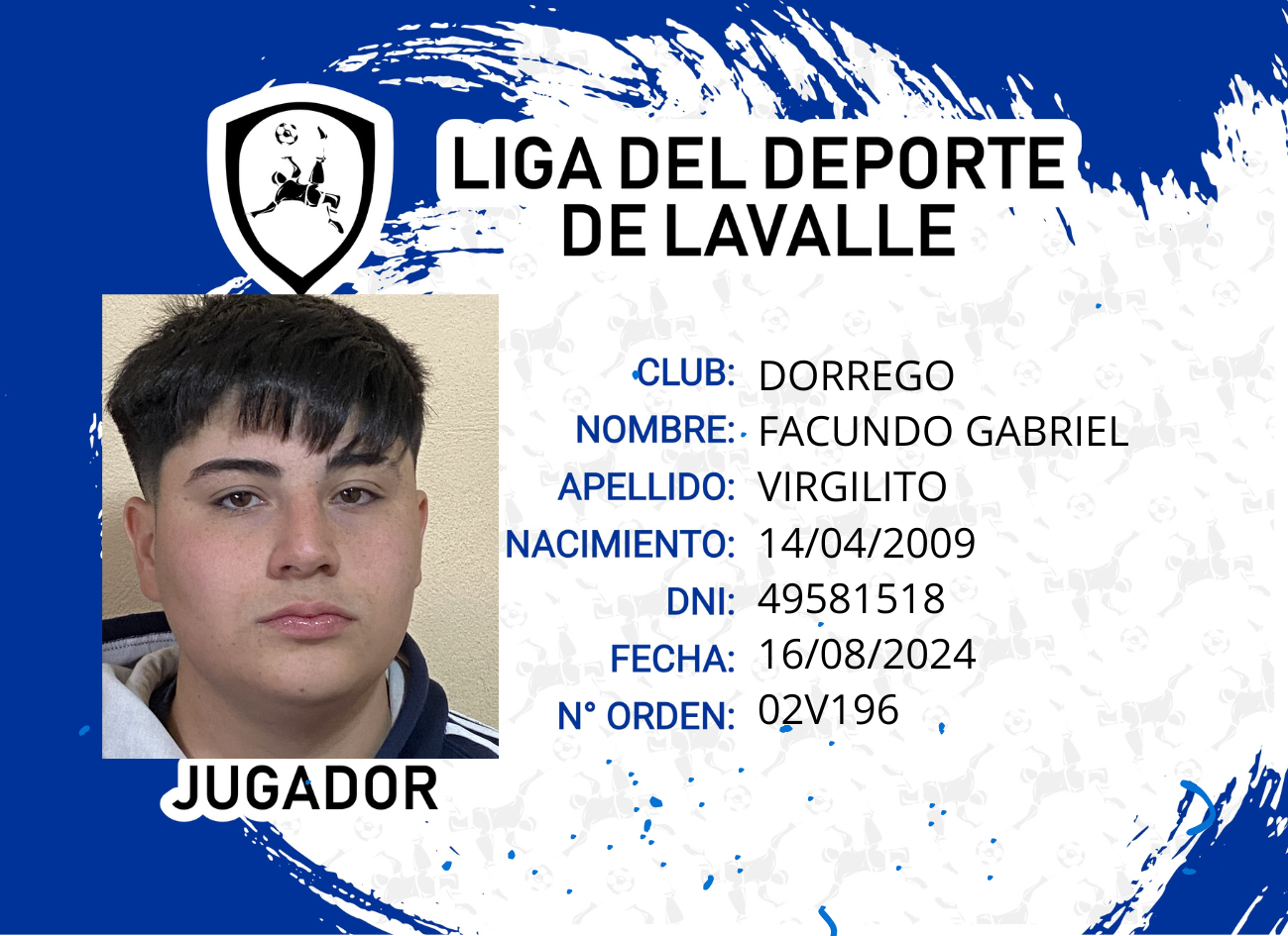 Foto carnet VIRGILITO, FACUNDO GABRIEL