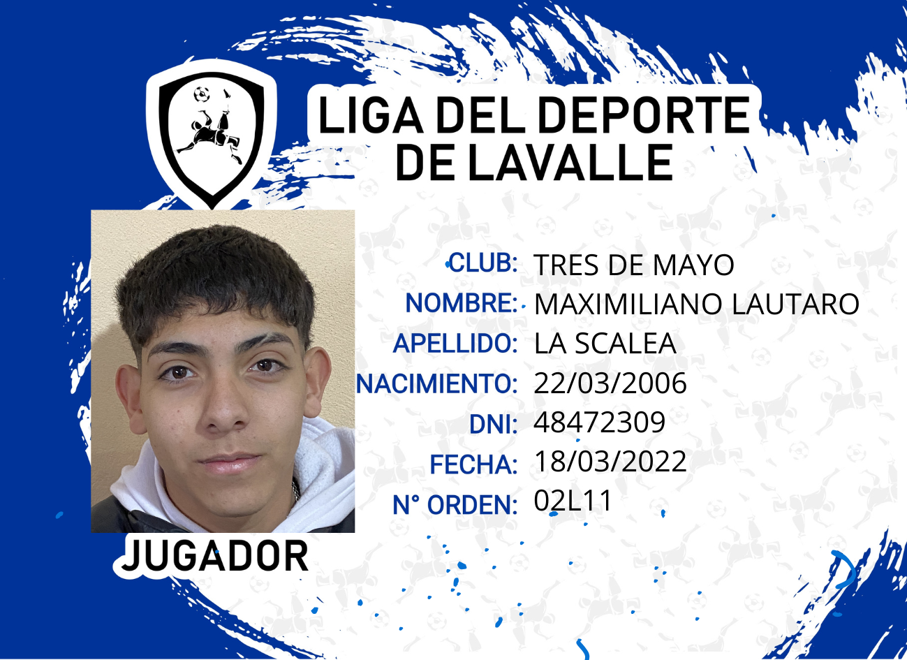 Foto carnet LA SALEA, MAXIMILIANO LAUTARO