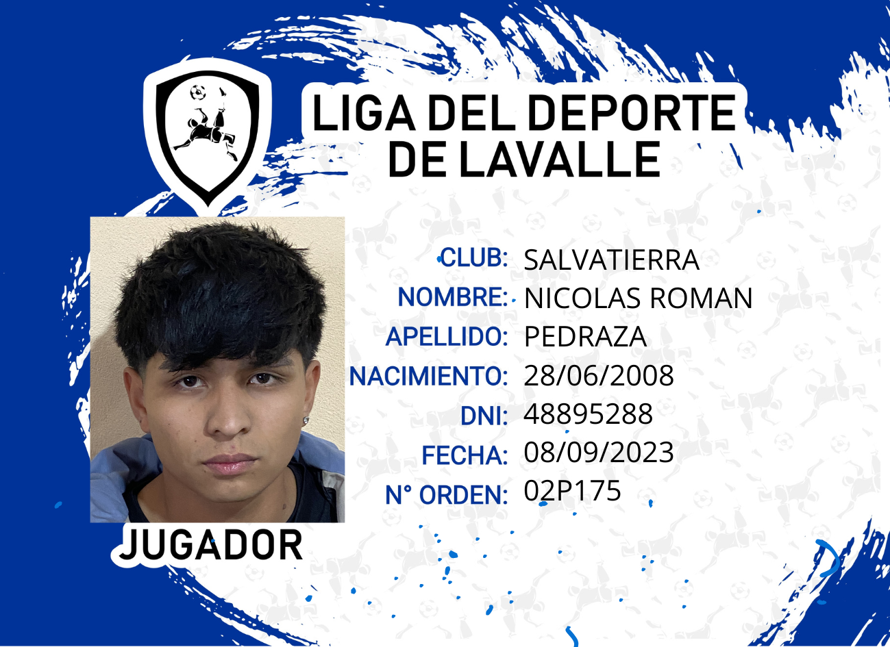 Foto carnet PEDRAZA, NICOLAS ROMAN