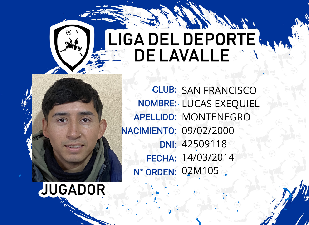 Foto carnet MONTENEGRO, LUCAS EXEQUIEL