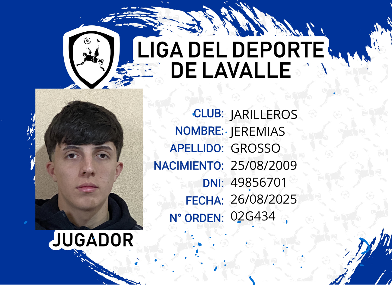 Foto carnet GROSSO, JEREMIAS