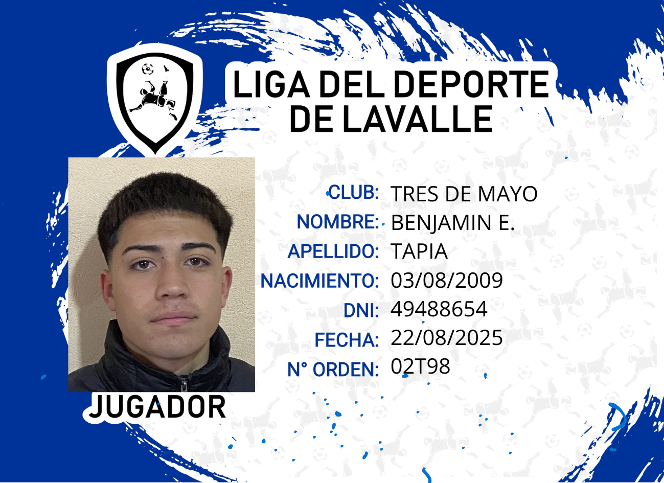 Foto carnet TAPIA, BENJAMIN E.