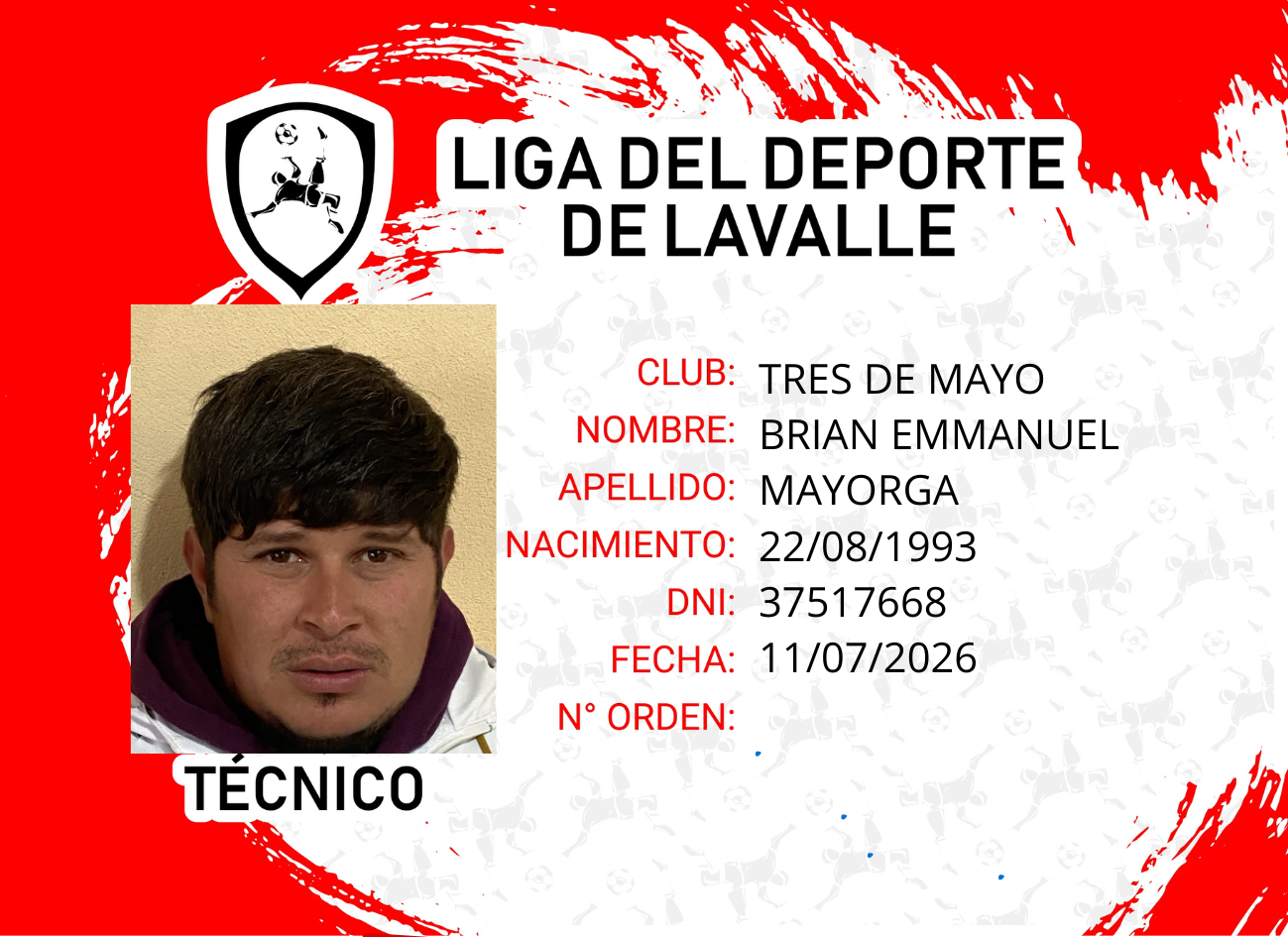 Foto carnet MAYORGA, BRIAN EMMANUEL