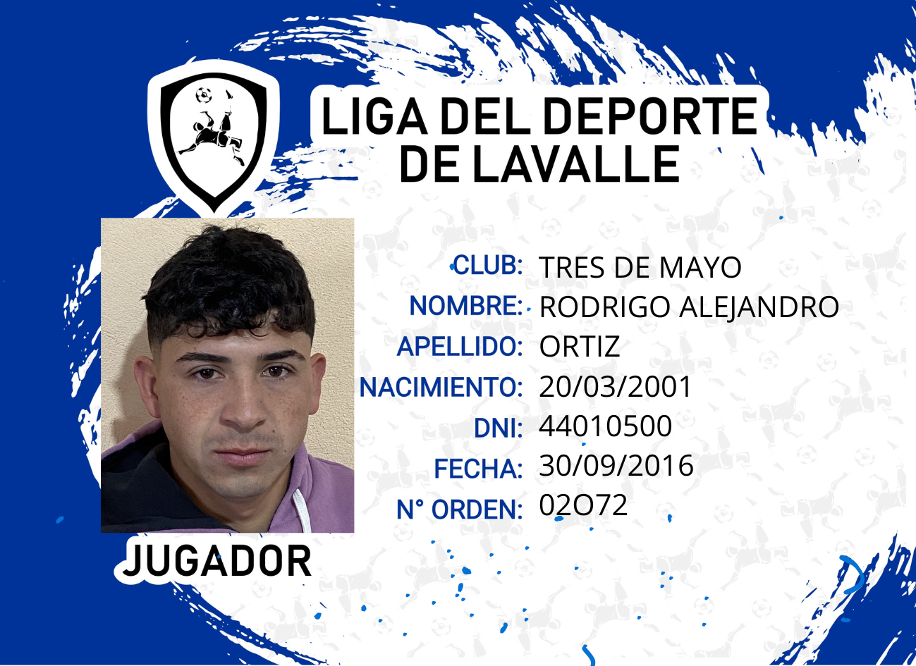 Foto carnet ORTIZ, RODRIGO ALEJANDRO