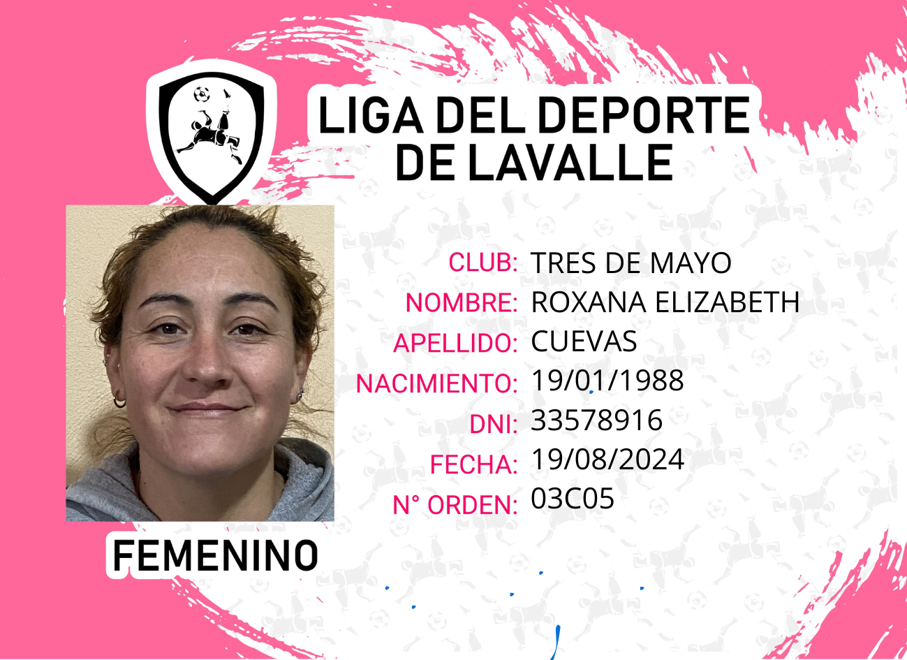 Foto carnet CUEVAS, ROXANA ELIZABETH