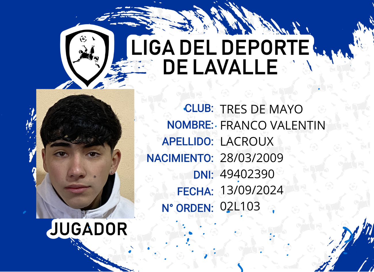Foto carnet LACROUX, FRANCO VALENTIN