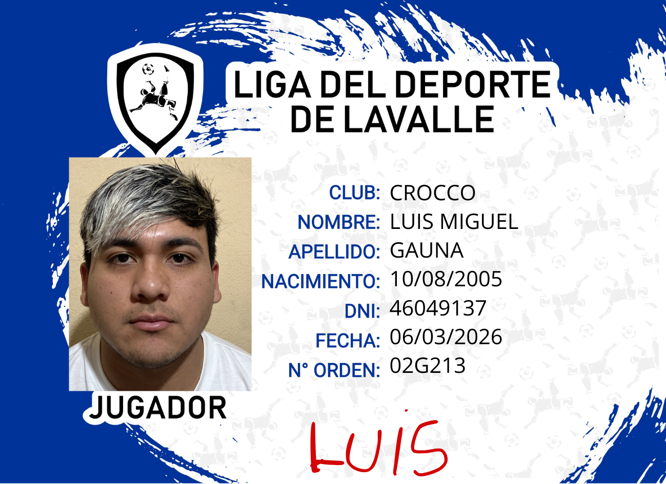 Foto carnet GAUNA, LUIS MIGUEL